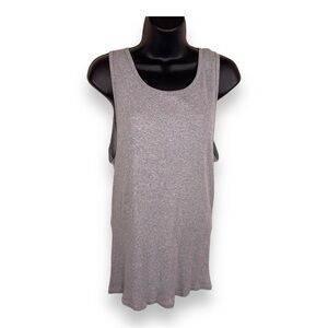 Xl VINTAGE FRUIT OF THE LOOM GREY 90s FITTED RIBBED TANK TOP WOMENS